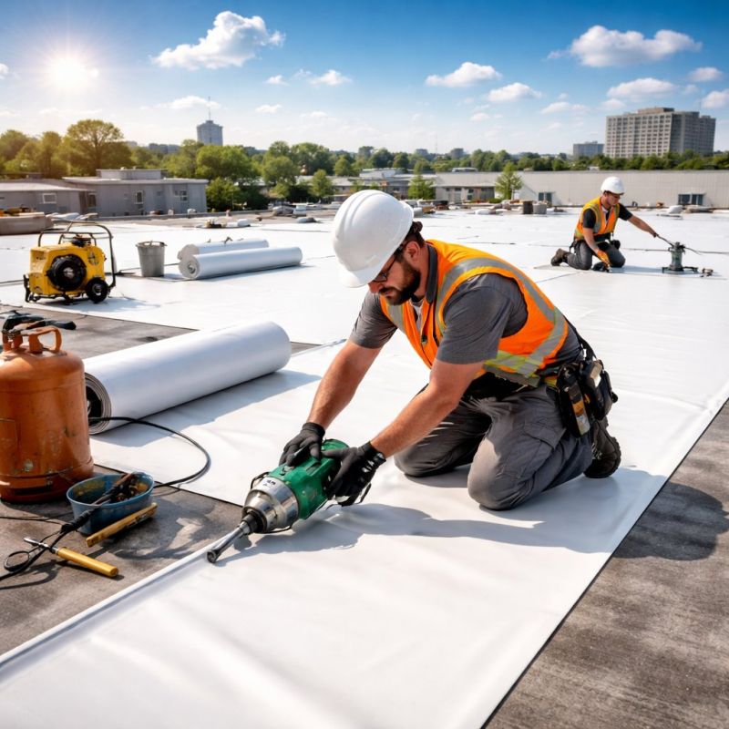 Single Ply Roof Installation in Woodbridge, VA